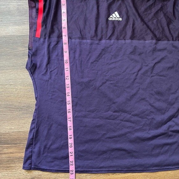 Adidas Womens Escouade Tennis Tee purple mesh contrast XL 21x23 - Picture 5 of 5